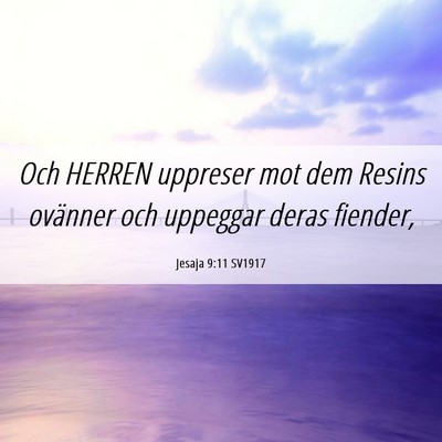 Picture 06 - Jesaja 9:11 SV1917 - Och HERREN uppreser mot dem Resins ovänner och - Bible Verse Picture