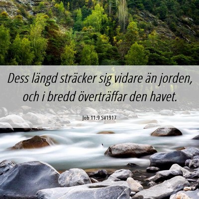 Picture 06 - Job 11:9 SV1917 - Dess längd sträcker sig vidare än jorden, och - Bible Verse Picture