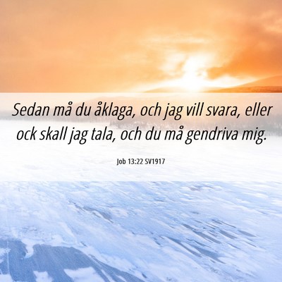 Picture 06 - Job 13:22 SV1917 - Sedan må du åklaga, och jag vill svara, eller - Bible Verse Picture