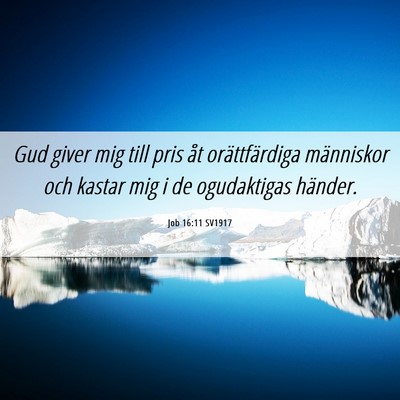Picture 06 - Job 16:11 SV1917 - Gud giver mig till pris åt orättfärdiga - Bible Verse Picture