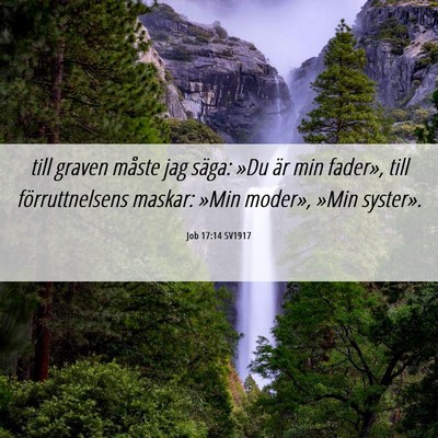 Picture 06 - Job 17:14 SV1917 - till graven måste jag säga: »Du är min - Bible Verse Picture