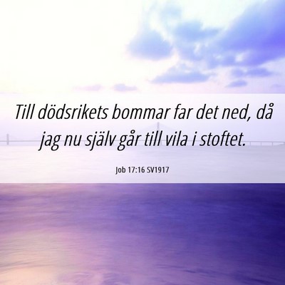 Picture 06 - Job 17:16 SV1917 - Till dödsrikets bommar far det ned, då jag nu - Bible Verse Picture