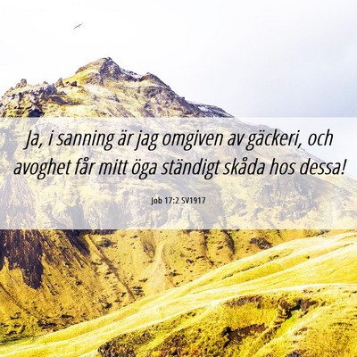 Picture 06 - Job 17:2 SV1917 - Ja, i sanning är jag omgiven av gäckeri, och - Bible Verse Picture