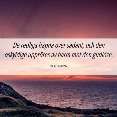 Picture 06 - Job 17:8 SV1917 - De redliga häpna över sådant, och den - Bible Verse Picture