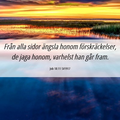 Picture 06 - Job 18:11 SV1917 - Från alla sidor ängsla honom förskräckelser, - Bible Verse Picture