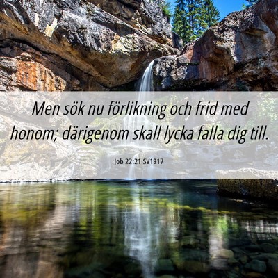 Picture 06 - Job 22:21 SV1917 - Men sök nu förlikning och frid med honom; - Bible Verse Picture