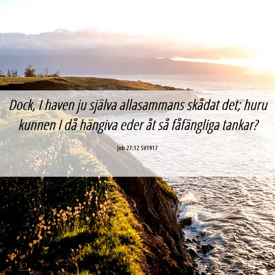 Picture 06 - Job 27:12 SV1917 - Dock, I haven ju själva allasammans skådat det; - Bible Verse Picture