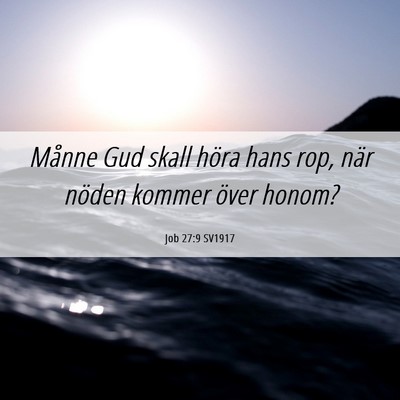 Picture 06 - Job 27:9 SV1917 - Månne Gud skall höra hans rop, när nöden - Bible Verse Picture
