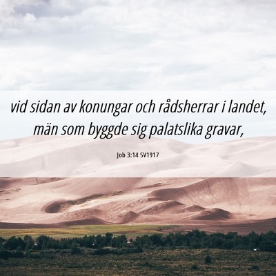 Picture 06 - Job 3:14 SV1917 - vid sidan av konungar och rådsherrar i landet, - Bible Verse Picture
