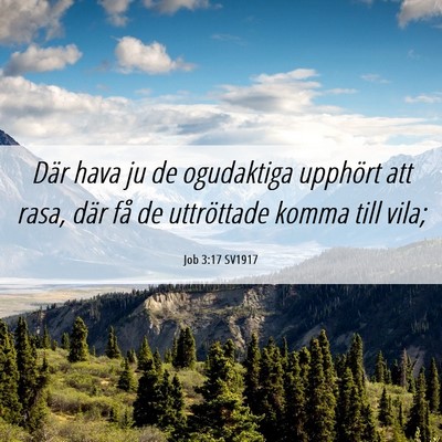 Picture 06 - Job 3:17 SV1917 - Där hava ju de ogudaktiga upphört att rasa, - Bible Verse Picture