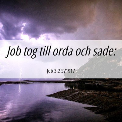 Picture 06 - Job 3:2 SV1917 - Job tog till orda och - Bible Verse Picture