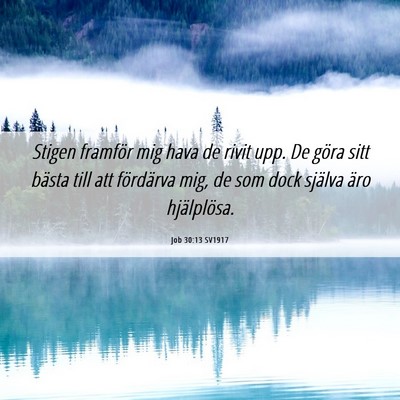Picture 06 - Job 30:13 SV1917 - Stigen framför mig hava de rivit upp. De göra - Bible Verse Picture