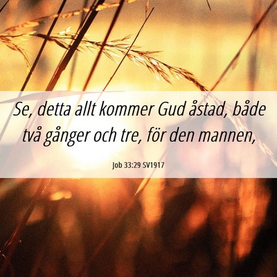 Picture 06 - Job 33:29 SV1917 - Se, detta allt kommer Gud åstad, både två - Bible Verse Picture