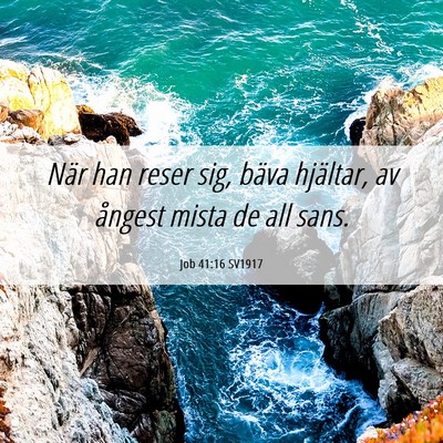 Picture 06 - Job 41:16 SV1917 - När han reser sig, bäva hjältar, av ångest - Bible Verse Picture