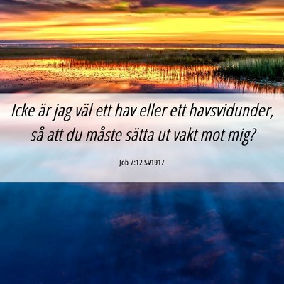 Picture 06 - Job 7:12 SV1917 - Icke är jag väl ett hav eller ett havsvidunder, - Bible Verse Picture