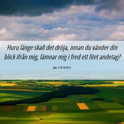 Picture 06 - Job 7:19 SV1917 - Huru länge skall det dröja, innan du vänder - Bible Verse Picture