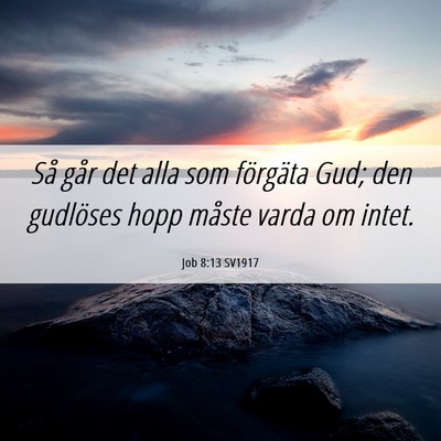 Picture 06 - Job 8:13 SV1917 - Så går det alla som förgäta Gud; den - Bible Verse Picture