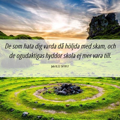 Picture 06 - Job 8:22 SV1917 - De som hata dig varda då höljda med skam, och - Bible Verse Picture