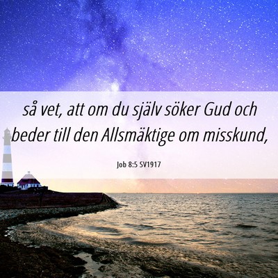 Picture 06 - Job 8:5 SV1917 - så vet, att om du själv söker Gud och beder - Bible Verse Picture