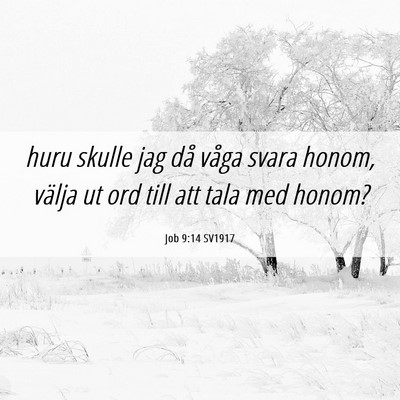 Picture 06 - Job 9:14 SV1917 - huru skulle jag då våga svara honom, välja ut - Bible Verse Picture