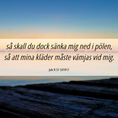 Picture 06 - Job 9:31 SV1917 - så skall du dock sänka mig ned i pölen, så - Bible Verse Picture