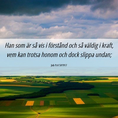 Picture 06 - Job 9:4 SV1917 - Han som är så vis i förstånd och så väldig - Bible Verse Picture