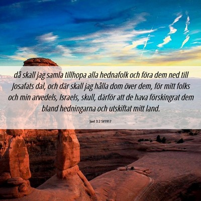 Picture 06 - Joel 3:2 SV1917 - då skall jag samla tillhopa alla hednafolk och - Bible Verse Picture