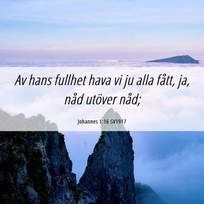 Picture 06 - Johannes 1:16 SV1917 - Av hans fullhet hava vi ju alla fått, ja, nåd - Bible Verse Picture