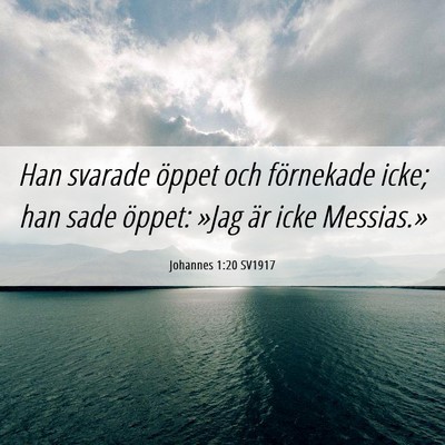 Picture 06 - Johannes 1:20 SV1917 - Han svarade öppet och förnekade icke; han sade - Bible Verse Picture