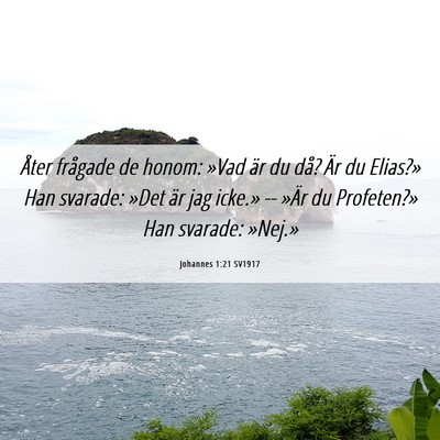 Picture 06 - Johannes 1:21 SV1917 - Åter frågade de honom: »Vad är du då? Är du - Bible Verse Picture