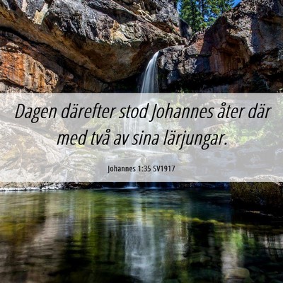 Picture 06 - Johannes 1:35 SV1917 - Dagen därefter stod Johannes åter där med två - Bible Verse Picture