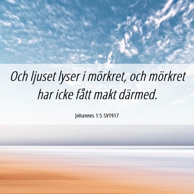 Picture 06 - Johannes 1:5 SV1917 - Och ljuset lyser i mörkret, och mörkret har - Bible Verse Picture