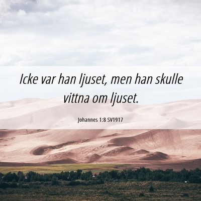 Picture 06 - Johannes 1:8 SV1917 - Icke var han ljuset, men han skulle vittna om - Bible Verse Picture