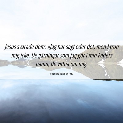 Picture 06 - Johannes 10:25 SV1917 - Jesus svarade dem: »Jag har sagt eder det, men I - Bible Verse Picture