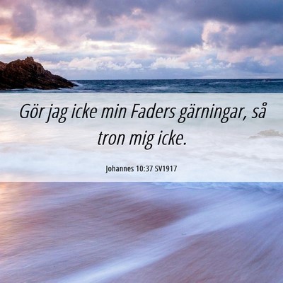 Picture 06 - Johannes 10:37 SV1917 - Gör jag icke min Faders gärningar, så tron mig - Bible Verse Picture