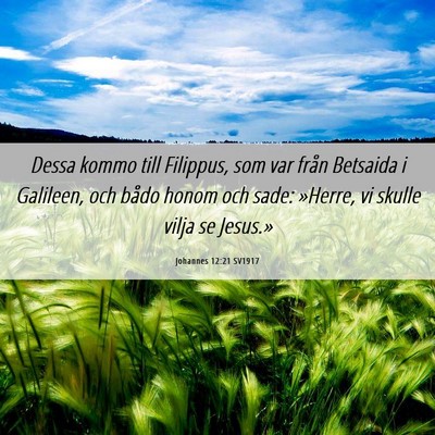 Picture 06 - Johannes 12:21 SV1917 - Dessa kommo till Filippus, som var från Betsaida - Bible Verse Picture