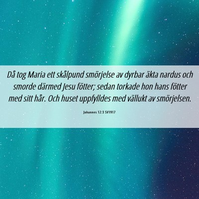 Picture 06 - Johannes 12:3 SV1917 - Då tog Maria ett skålpund smörjelse av dyrbar - Bible Verse Picture