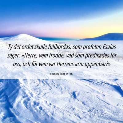 Picture 06 - Johannes 12:38 SV1917 - Ty det ordet skulle fullbordas, som profeten - Bible Verse Picture
