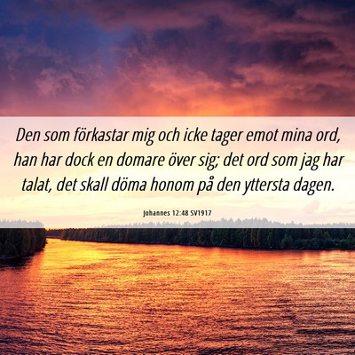 Picture 06 - Johannes 12:48 SV1917 - Den som förkastar mig och icke tager emot mina - Bible Verse Picture
