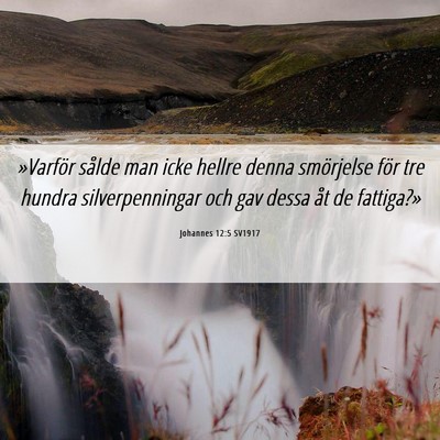 Picture 06 - Johannes 12:5 SV1917 - »Varför sålde man icke hellre denna smörjelse - Bible Verse Picture