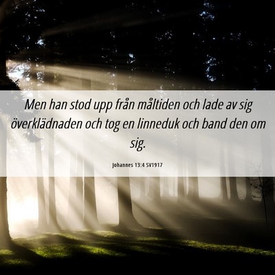 Picture 06 - Johannes 13:4 SV1917 - Men han stod upp från måltiden och lade av sig - Bible Verse Picture