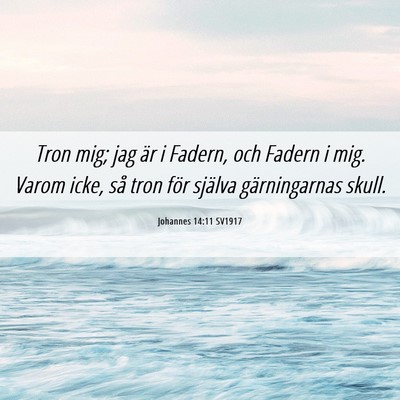 Picture 06 - Johannes 14:11 SV1917 - Tron mig; jag är i Fadern, och Fadern i mig. - Bible Verse Picture