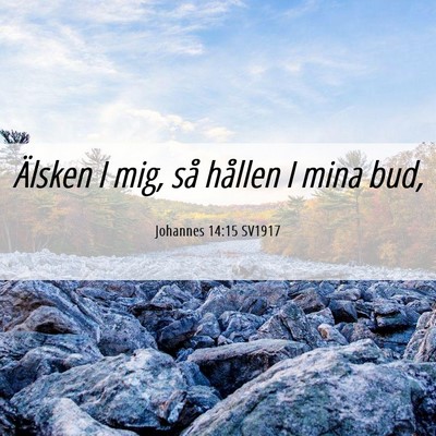 Picture 06 - Johannes 14:15 SV1917 - Älsken I mig, så hållen I mina - Bible Verse Picture