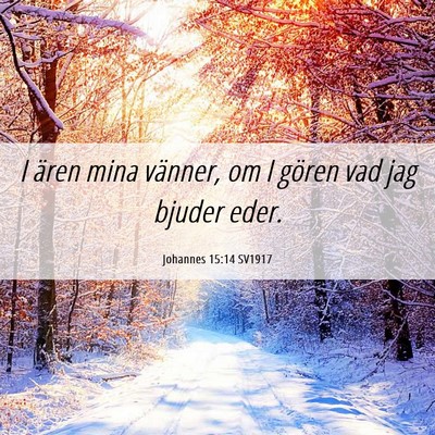 Picture 06 - Johannes 15:14 SV1917 - I ären mina vänner, om I gören vad jag bjuder - Bible Verse Picture