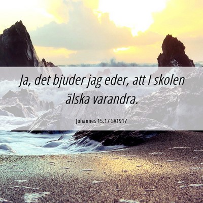 Picture 06 - Johannes 15:17 SV1917 - Ja, det bjuder jag eder, att I skolen älska - Bible Verse Picture