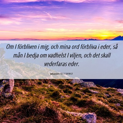 Picture 06 - Johannes 15:7 SV1917 - Om I förbliven i mig, och mina ord förbliva i - Bible Verse Picture