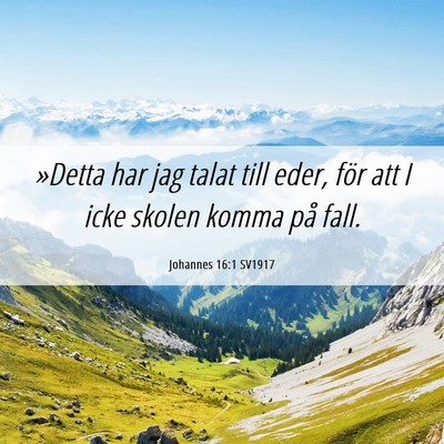 Picture 06 - Johannes 16:1 SV1917 - »Detta har jag talat till eder, för att I icke - Bible Verse Picture