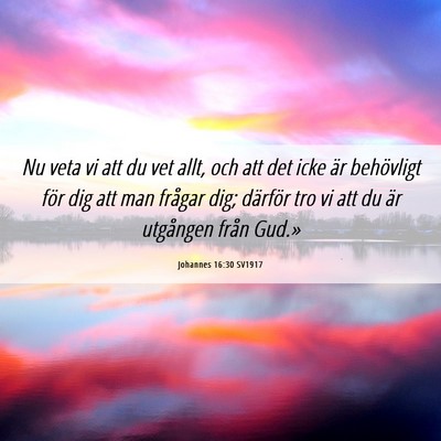 Picture 06 - Johannes 16:30 SV1917 - Nu veta vi att du vet allt, och att det icke är - Bible Verse Picture