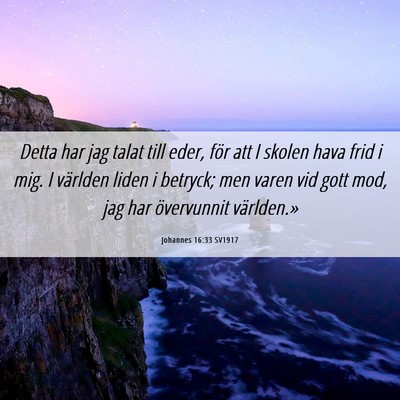 Picture 06 - Johannes 16:33 SV1917 - Detta har jag talat till eder, för att I skolen - Bible Verse Picture