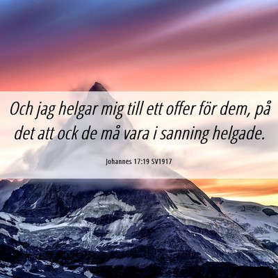 Picture 06 - Johannes 17:19 SV1917 - Och jag helgar mig till ett offer för dem, på - Bible Verse Picture